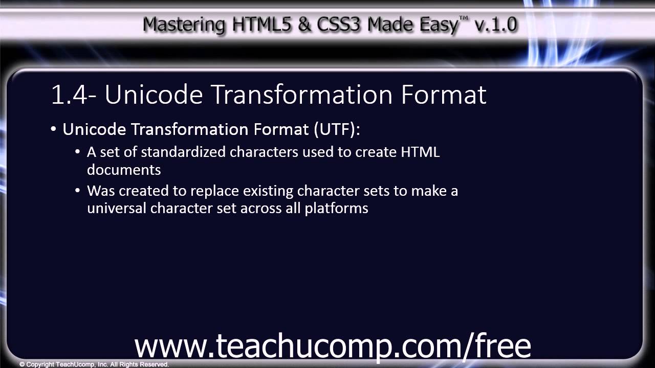 Unicode Transformation Format (UTF)