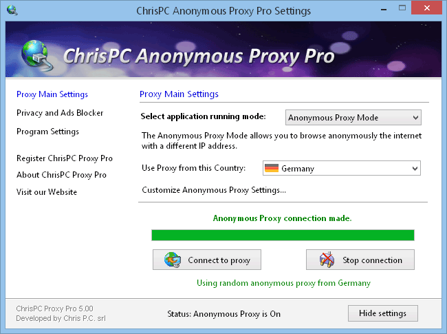 ChrisPC Free Anonymous Proxy Proxies